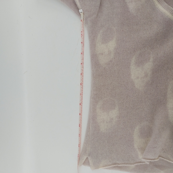 Skull Cashmere Skull V Neck Swater Size Small Pink - Picture 8 of 8